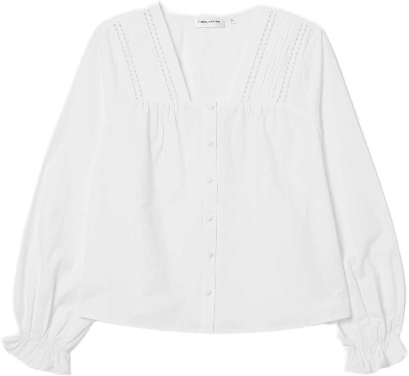 Bomullsblus med hålmönster AXIA, från Carin Wester, i färgen White.