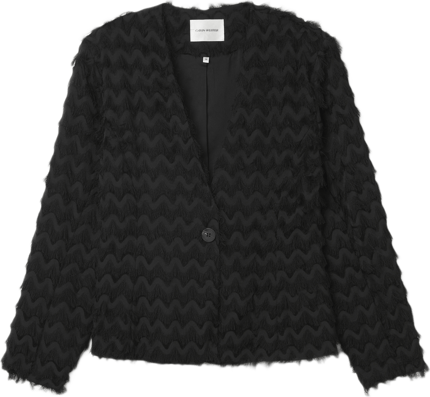 Blazer med fransiga kanter SILJE, från Carin Wester, i färgen Black.