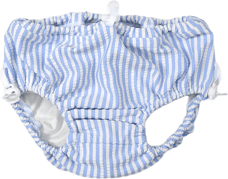 Badblöja med UV-skydd HOLLIES, från RIKIKI, i färgen Blue Stripe.