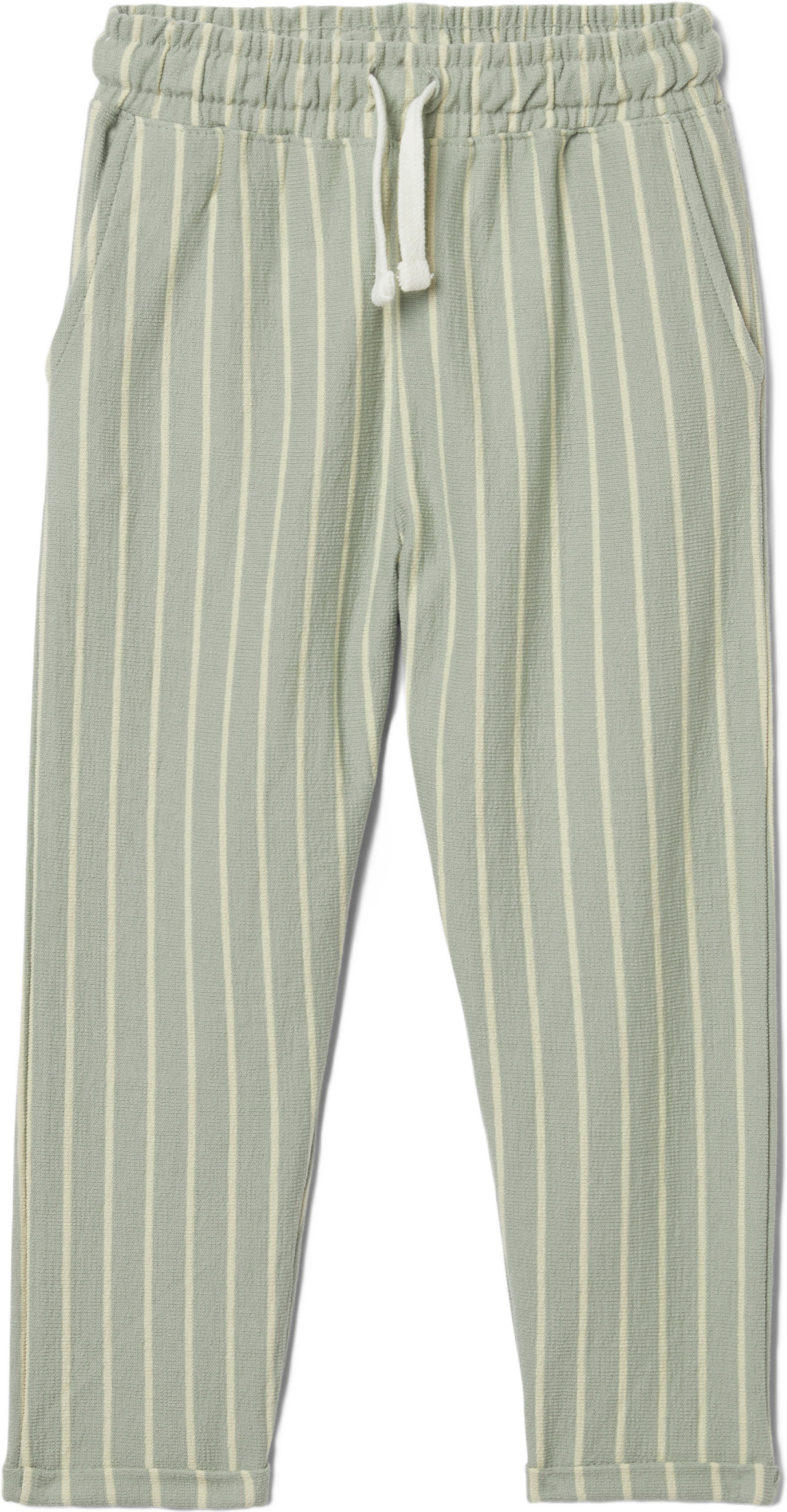 Byxor ETIENNE, från RIKIKI, i färgen Green Stripe.