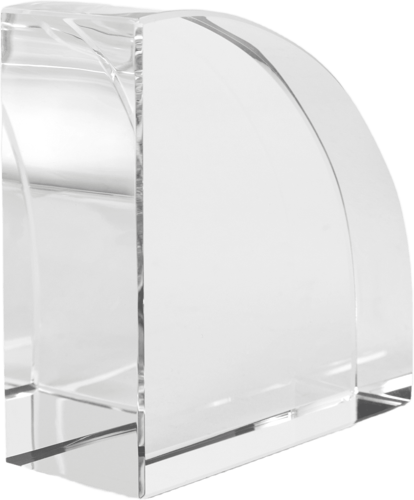 Bokstöd i glas, från Åhléns Home, i färgen Clear.