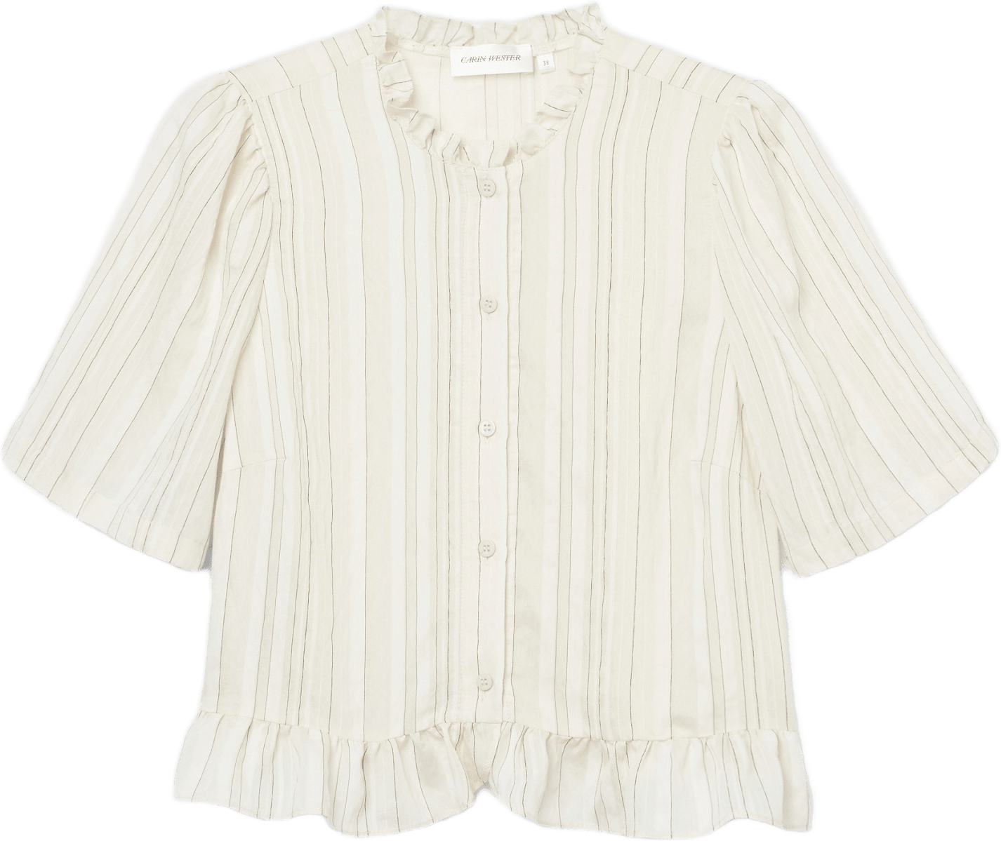 Blus med volang ADNA, från Carin Wester, i färgen Off White.