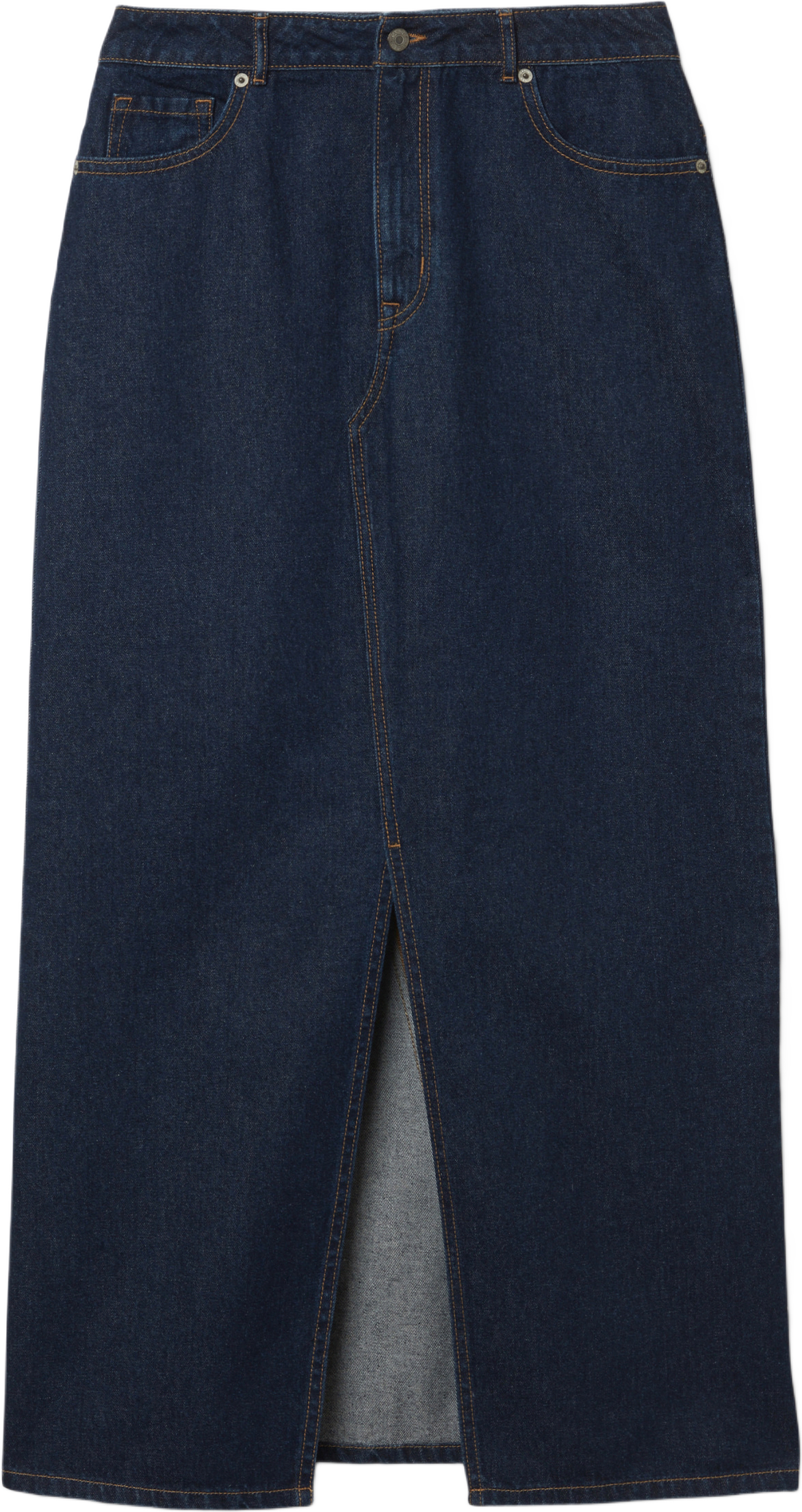 Denimkjol med slits IDA, från Carin Wester, i färgen Rinse Wash Indigo.