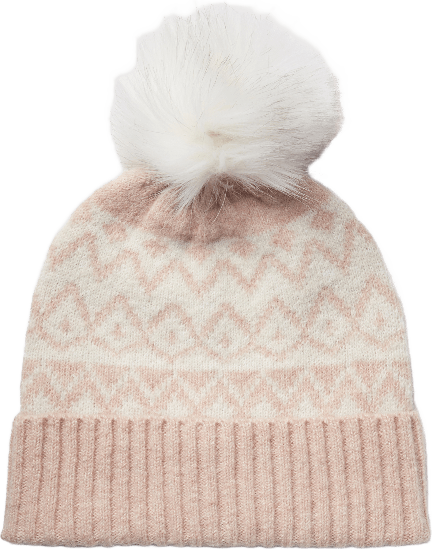 Jacquardstickad mössa med tofs PIA, från Å WOMAN, i färgen Pink.