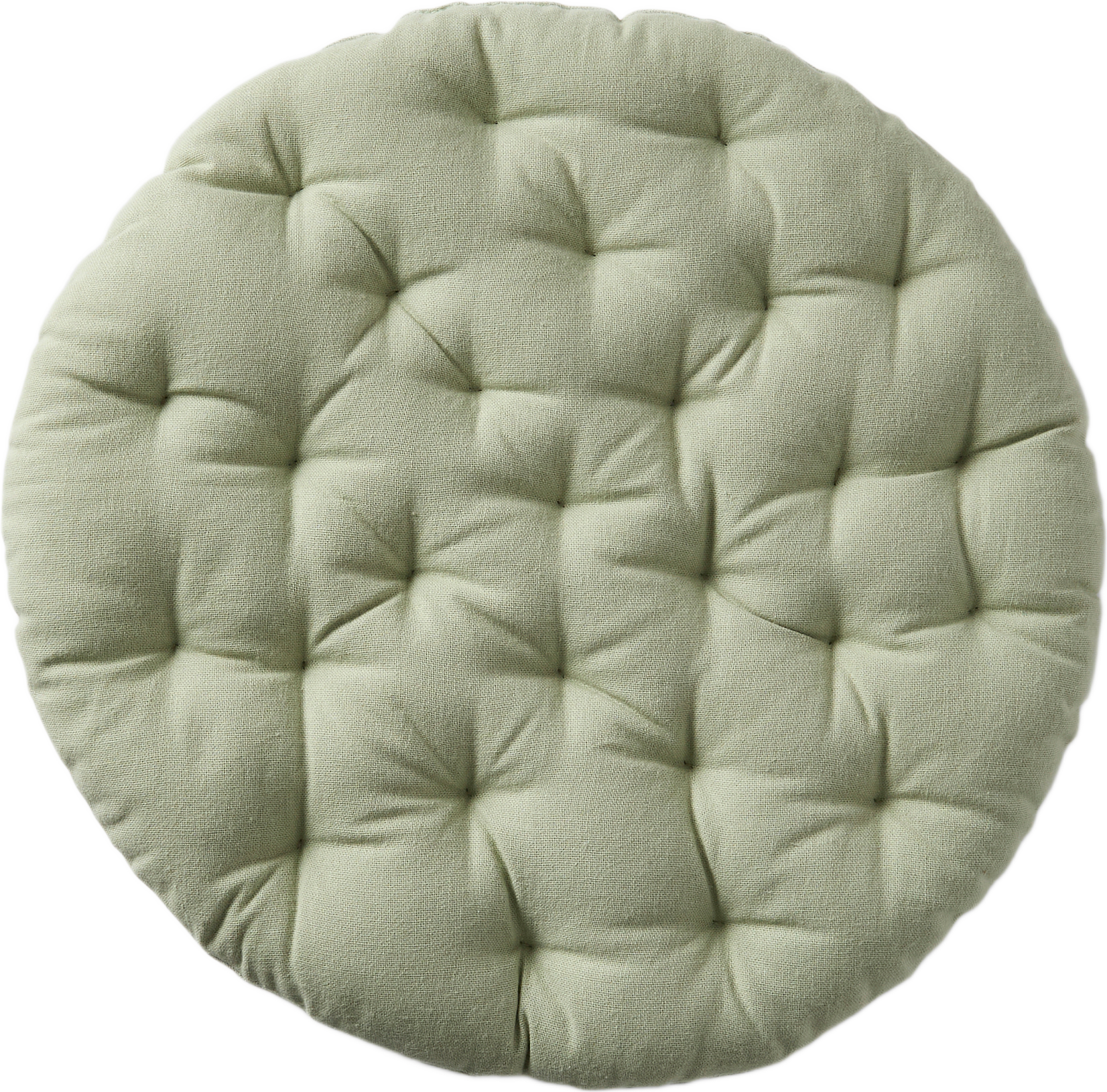 Rund sittdyna PINCHED 40 cm, från Åhléns Home, i färgen Green.
