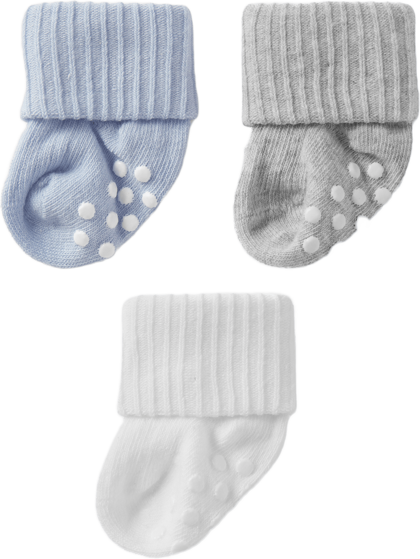 Ribbade strumpor med halkskydd, 3-pack, från Åhléns, i färgen Blue.