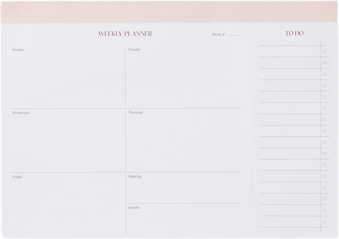 Veckoplanerare KIT, från Åhléns Home, i färgen Light Pink.