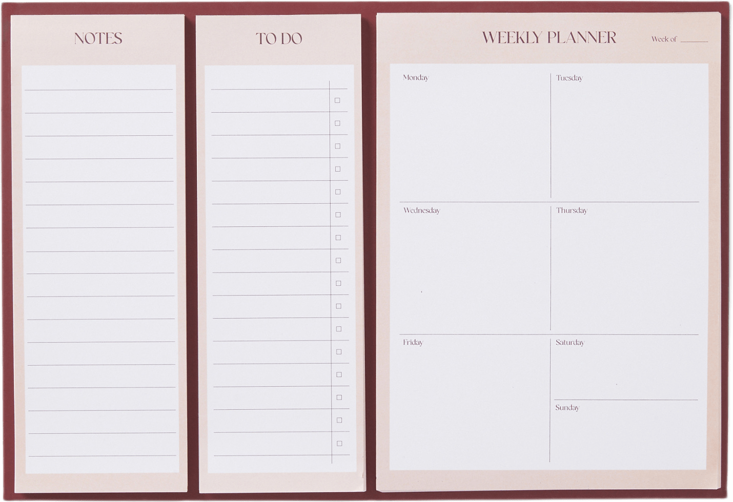 Veckoplanerings-set KIT, 3 block, från Åhléns Home, i färgen Pink.