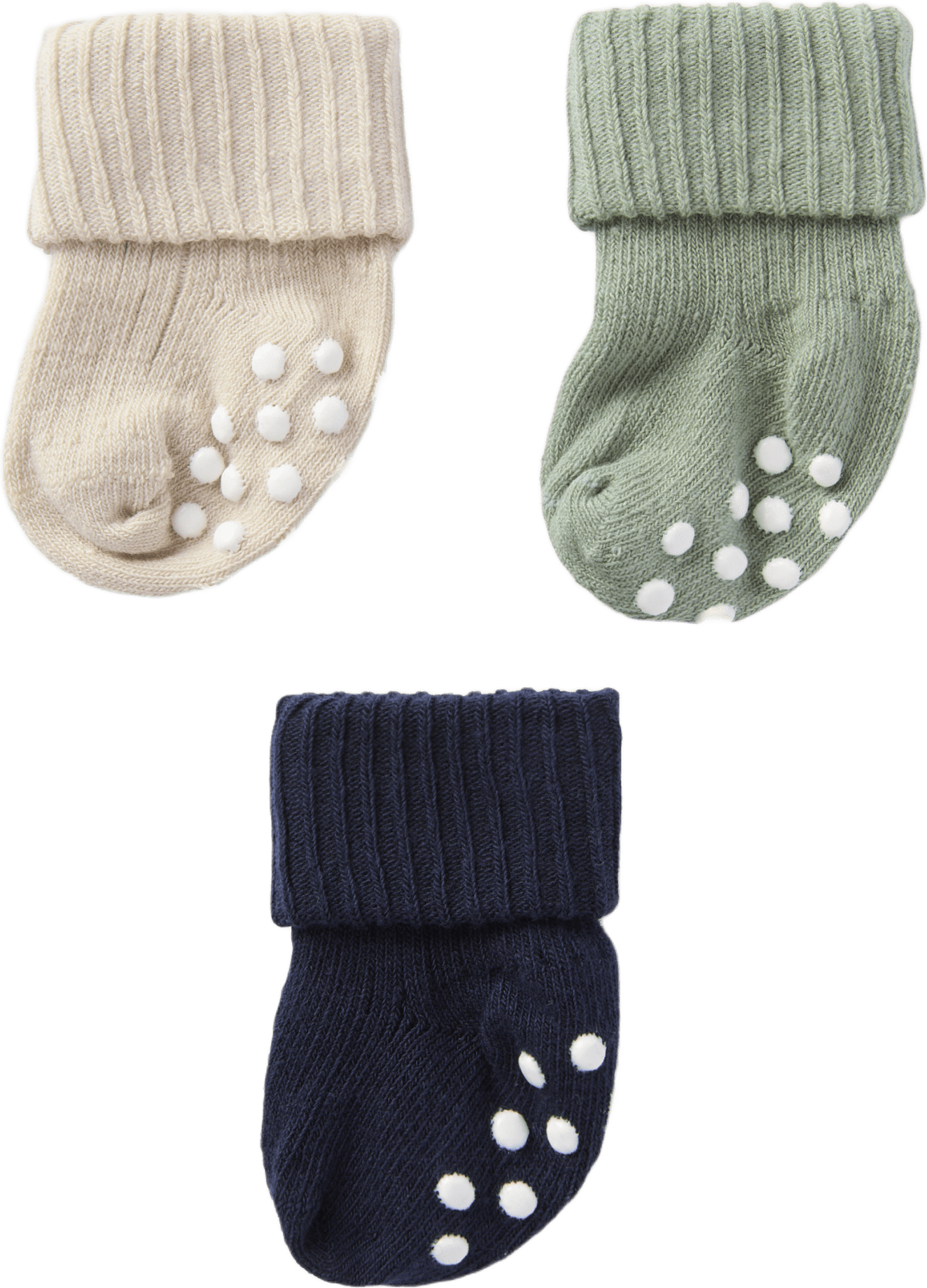 Ribbade strumpor med halkskydd, 3-pack