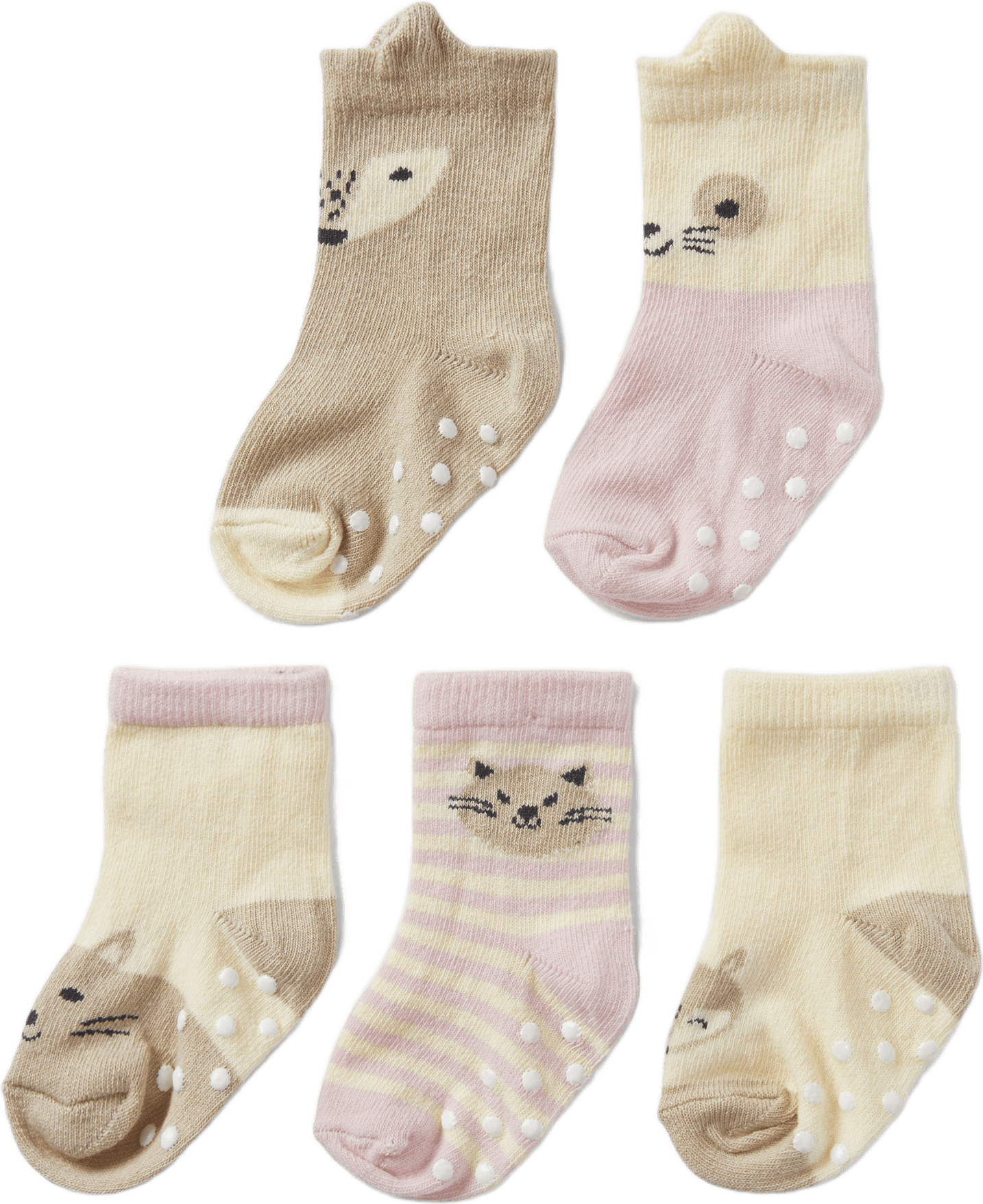 Strumpor med halkskydd, 5-pack, från Åhléns, i färgen Fox.