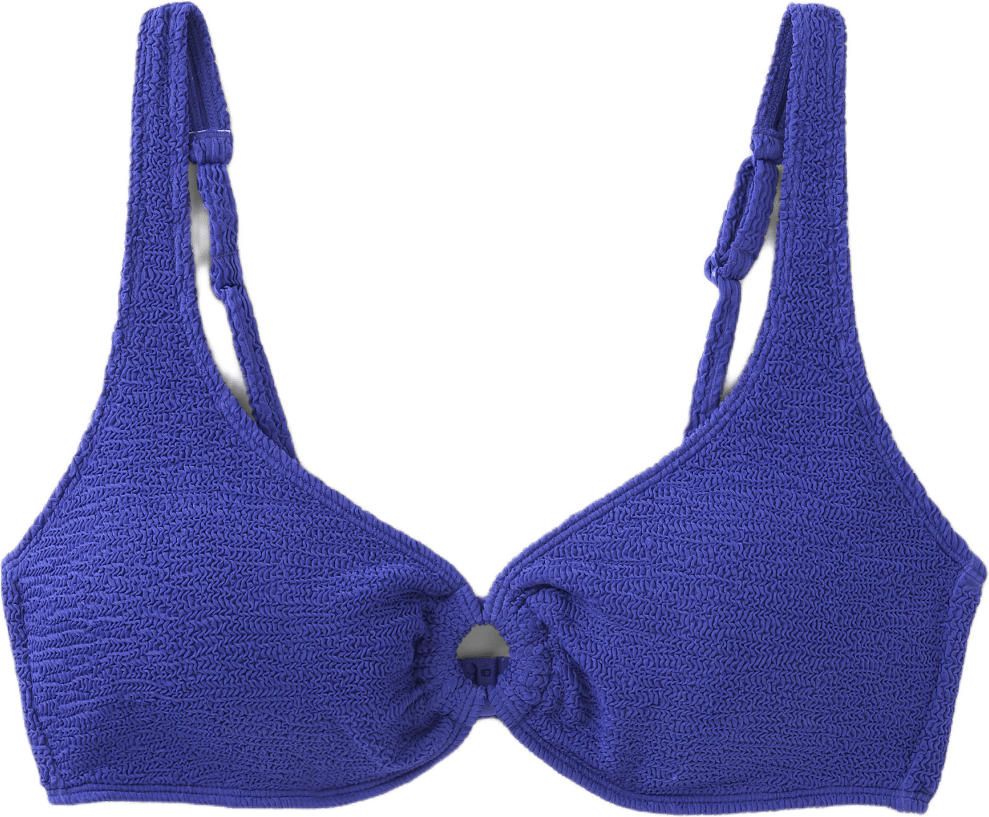 Krinklad bikinitopp DAHLIA, från Avelie Lingerie, i färgen Royal Blue.