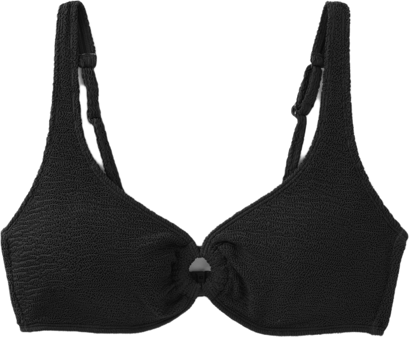 Krinklad bikinitopp DAHLIA, från Avelie Lingerie, i färgen Black.