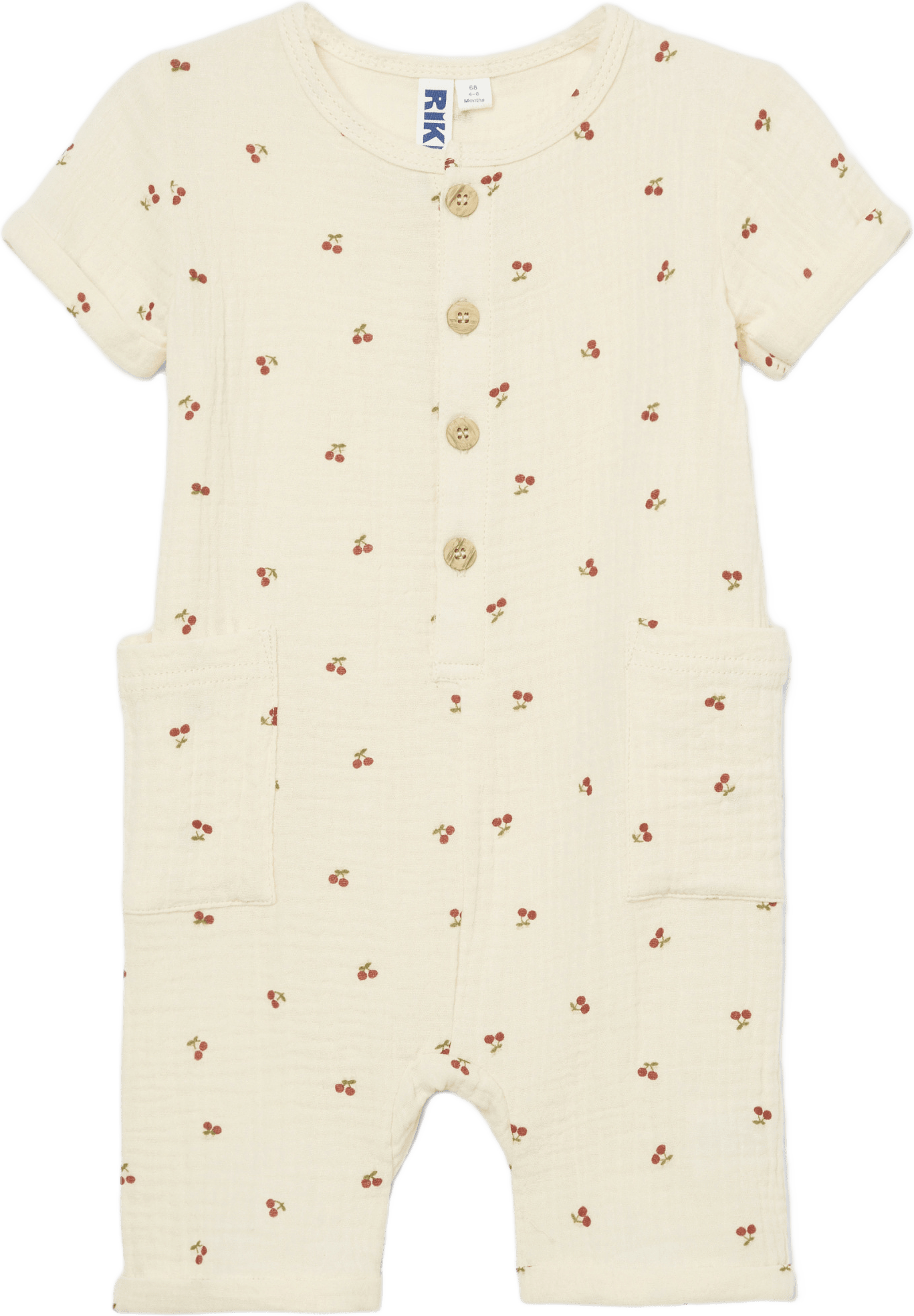 Onsie i krinklad bomull STELLAN, från RIKIKI, i färgen Cherry.