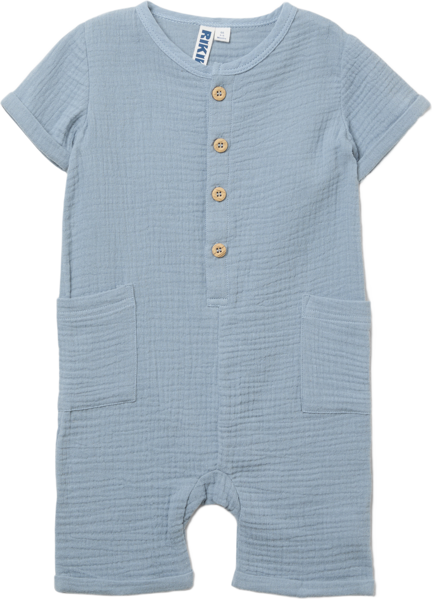 Onsie i krinklad bomull STELLAN, från RIKIKI, i färgen Blue.