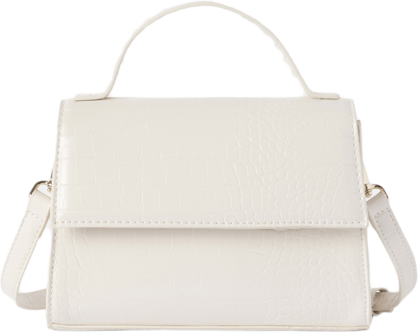 Handväska med crocostruktur LEAH, från Åhléns, i färgen Whisper White.