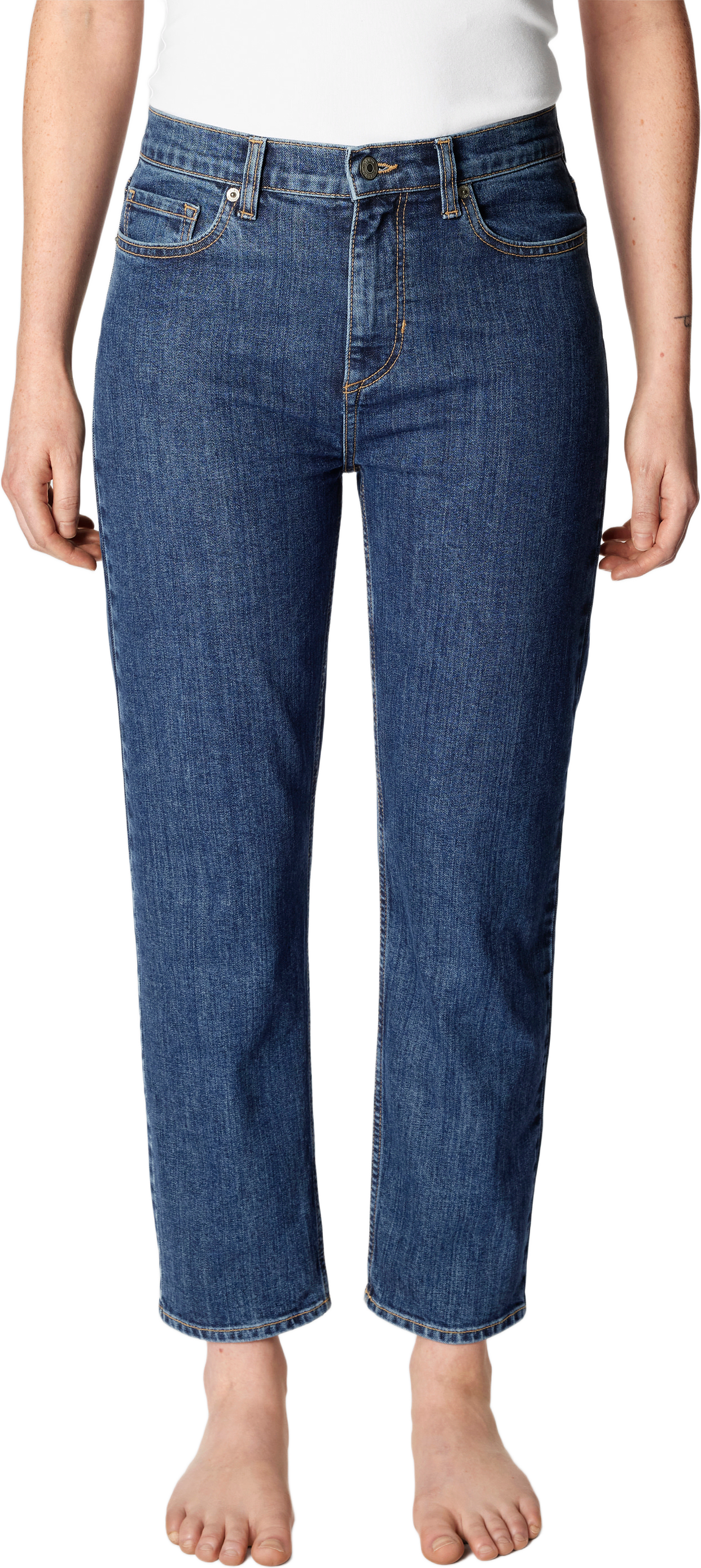 Croppade jeans med rak passform CARA, från Carin Wester, i färgen Denim Blue 18.