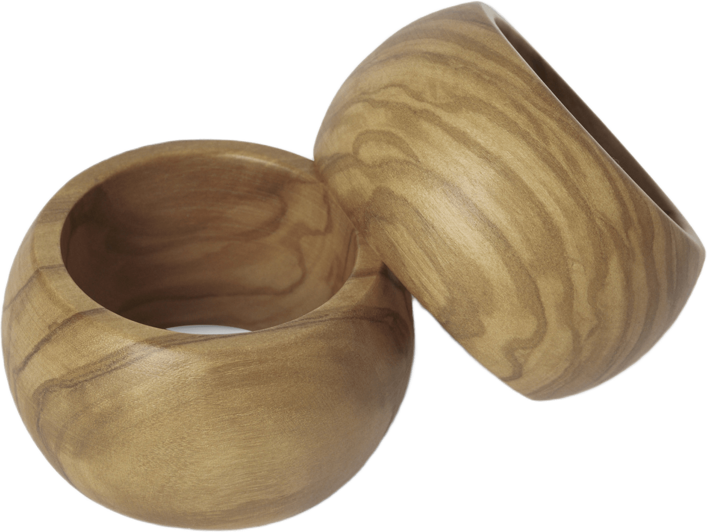 Servettring i olivträ, 2-pack, från PORTOLINO LIVING, i färgen Natural.