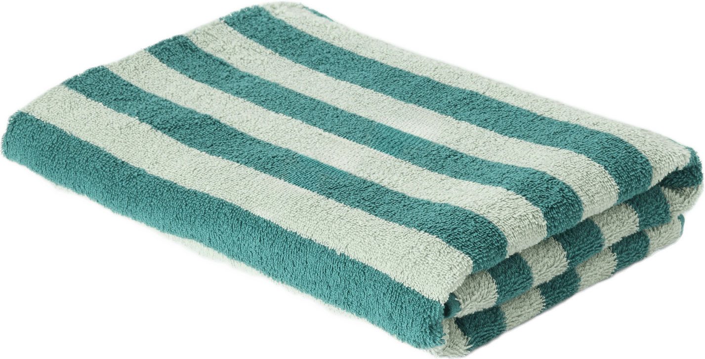 Randig handduk 70x140 cm, från Åhléns Home, i färgen Green Stripe.