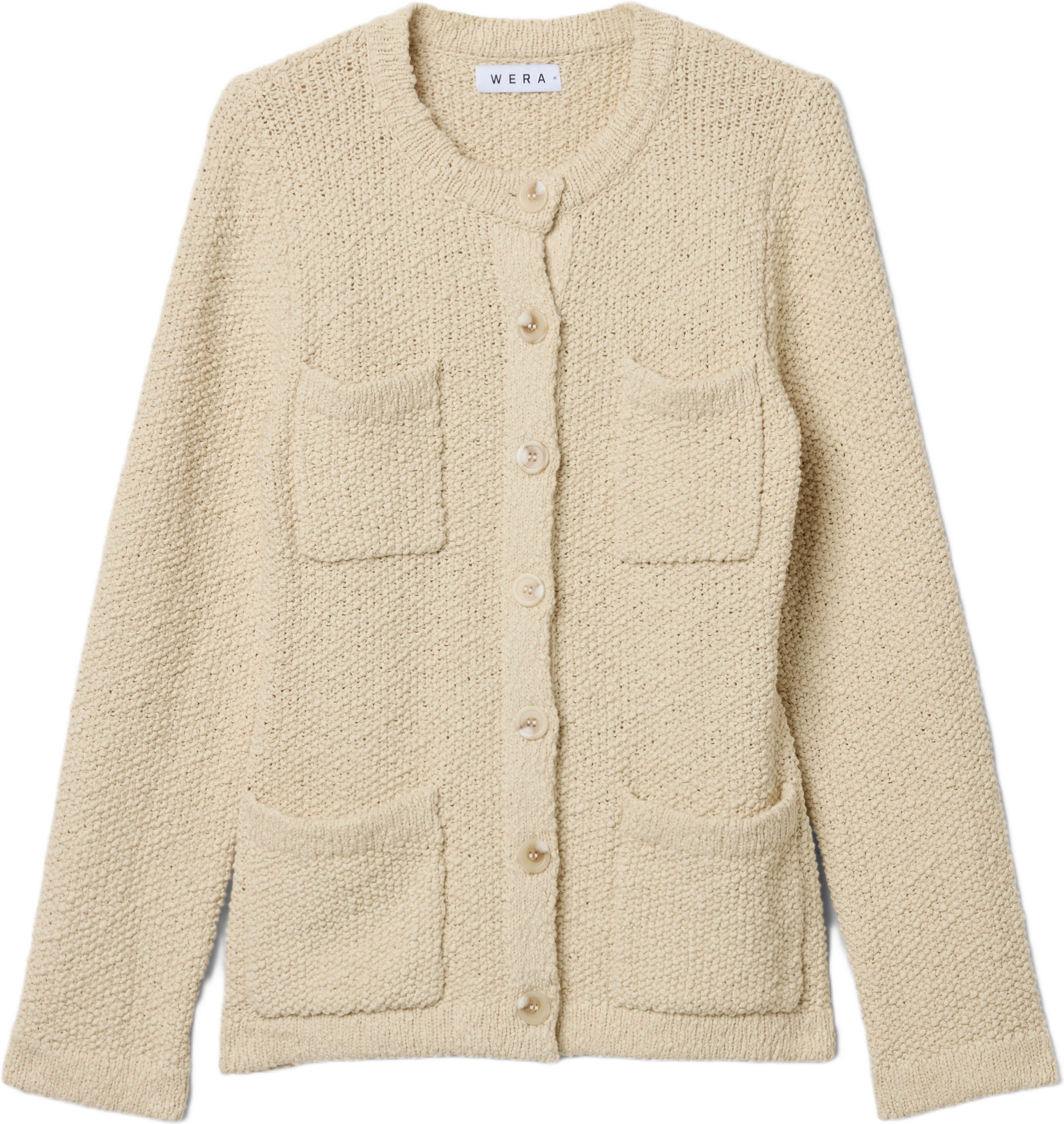 Cardigan KOKO, från Wera, i färgen Cream.