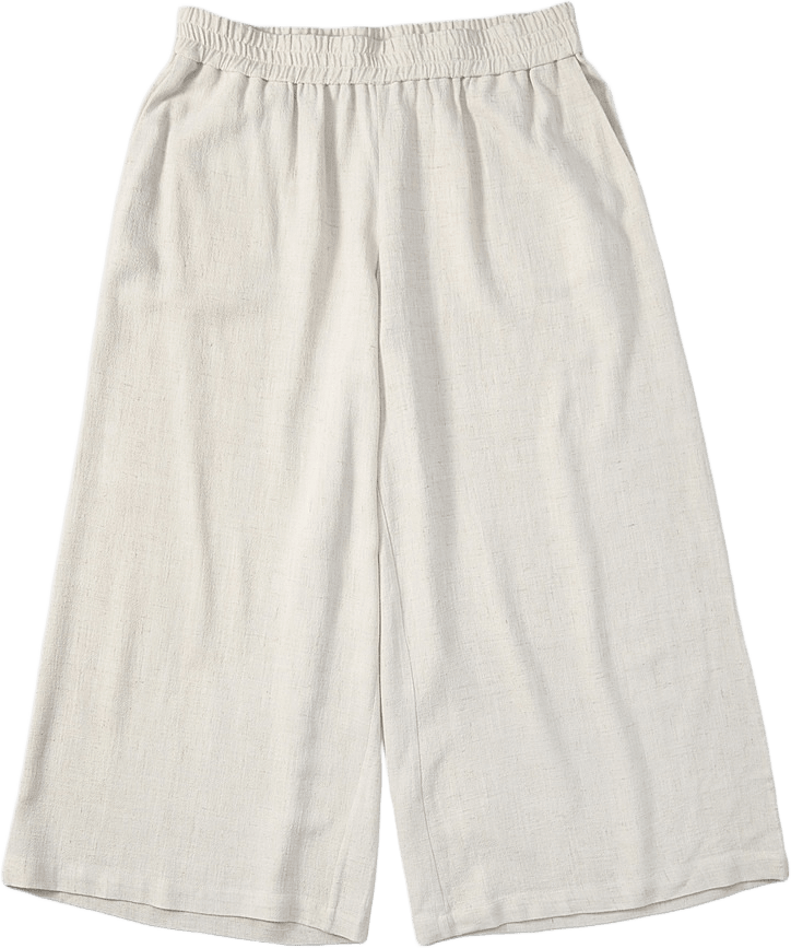 Croppade byxor i linnemix DIMA, från Wera, i färgen Natural.