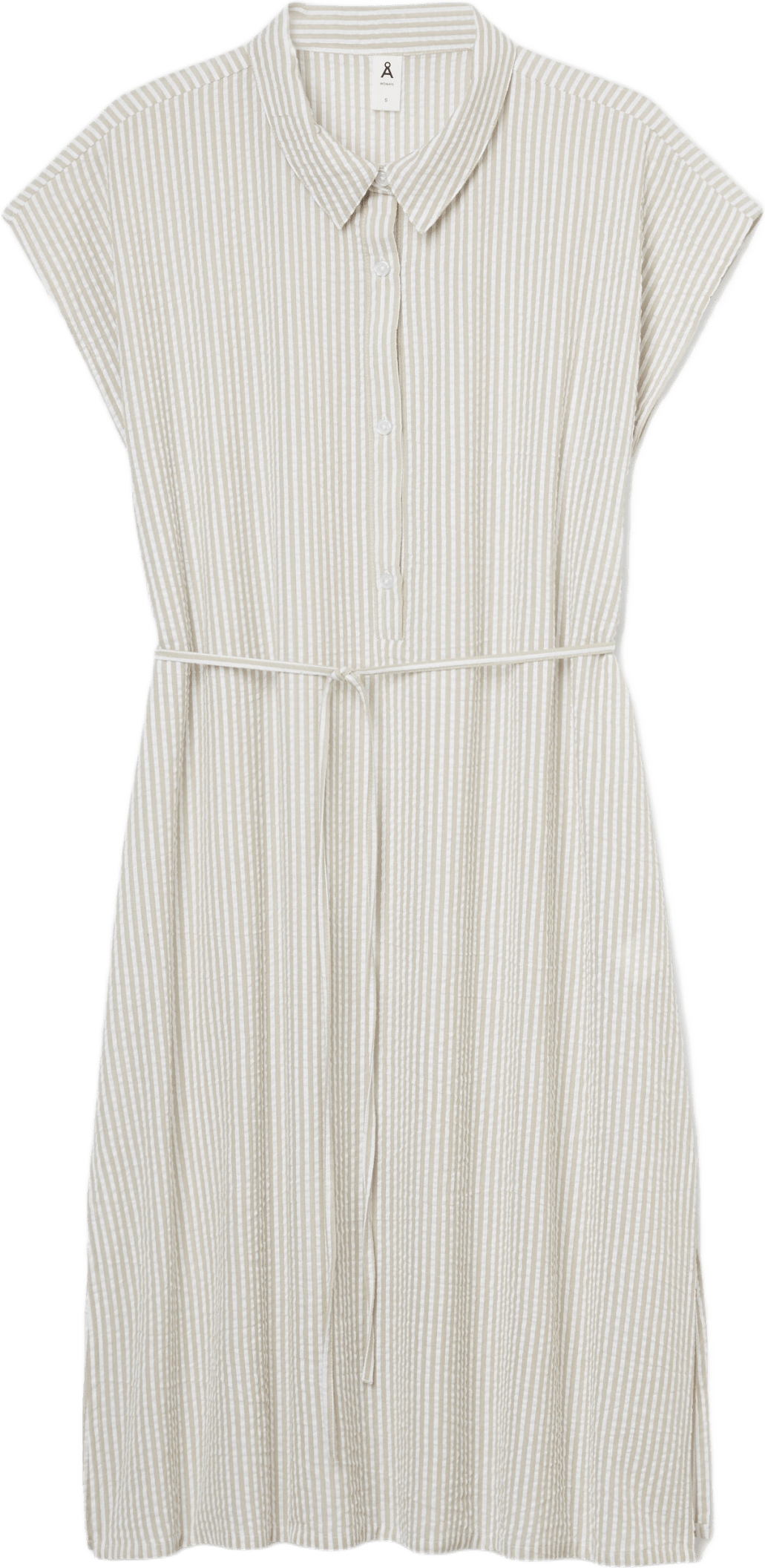 Skjortklänning i bäckebölja OLIVIA, från Å WOMAN, i färgen Beige Stripe.