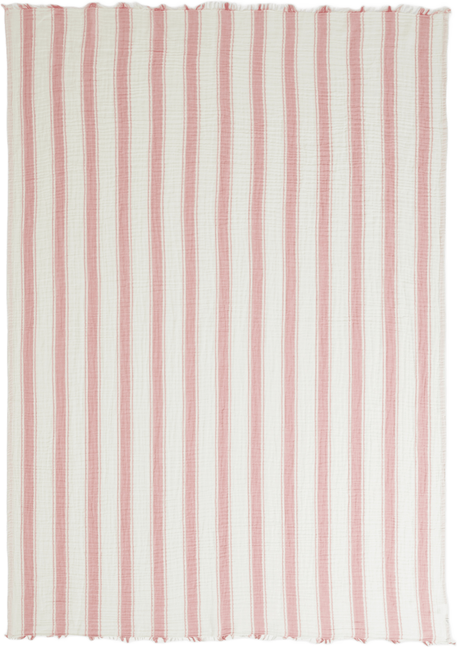 Pläd DOUBLE STRIPE 130x170 cm, från PORTOLINO LIVING, i färgen Off White/Pink.