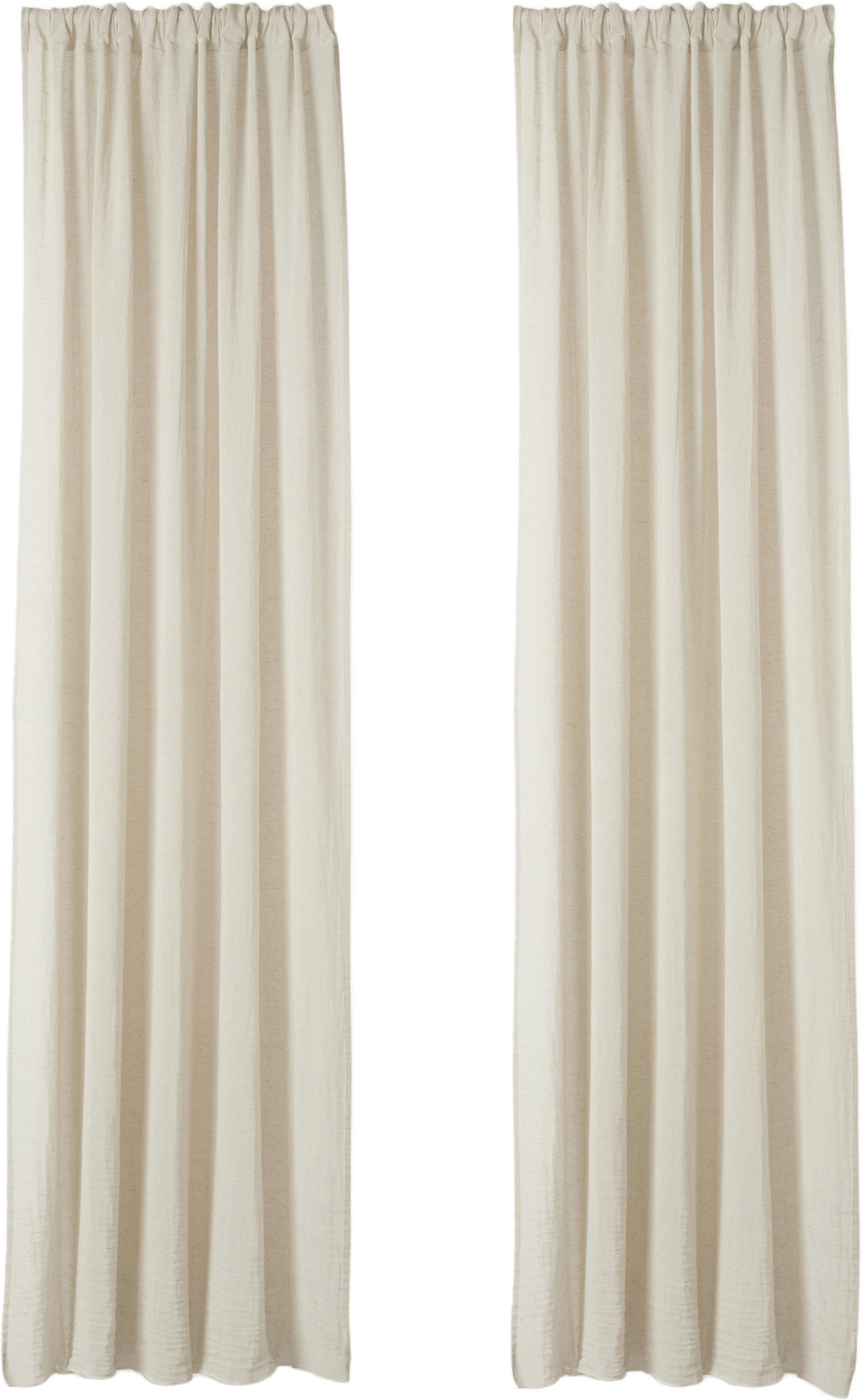 Gardin i linnemix MAJA 130x250 cm, 2-pack, från Åhléns Home, i färgen Natural.