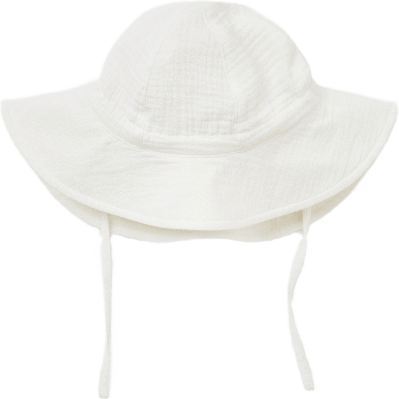 Solhatt i krinklad bomull FRED, från RIKIKI, i färgen White.