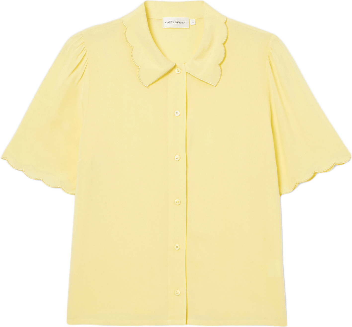 Skjortblus med vågig kant AIRA, från Carin Wester, i färgen Light Yellow.