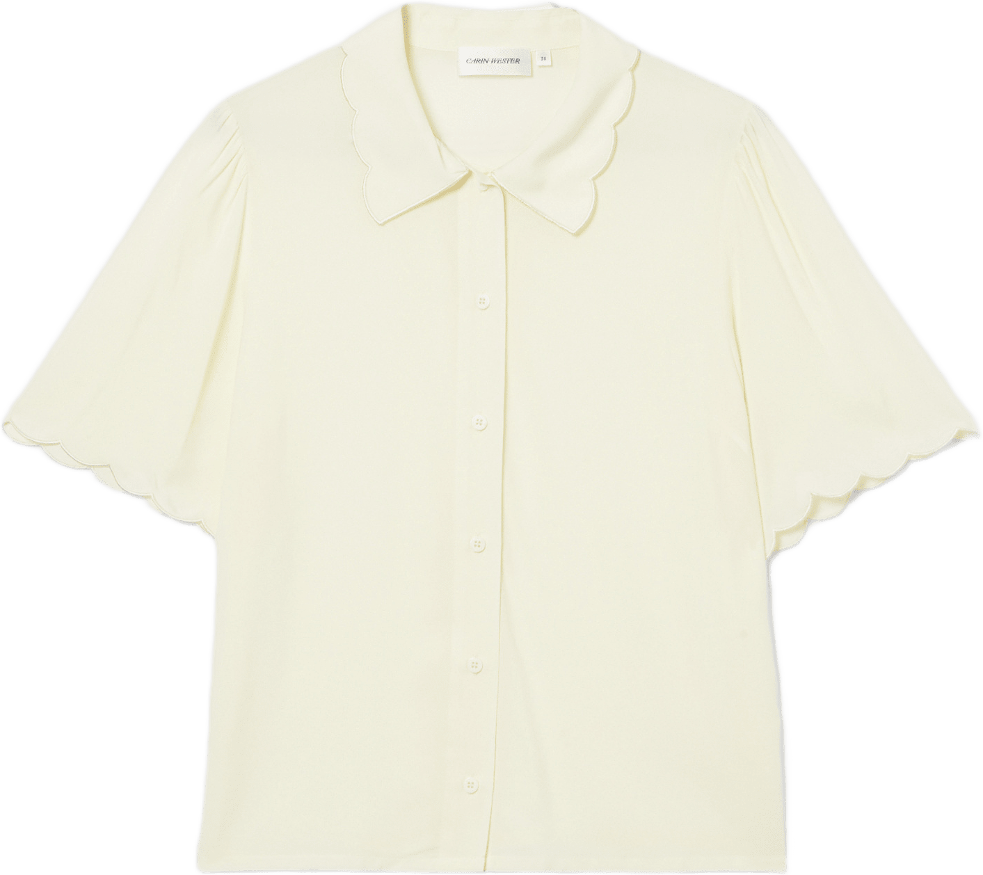 Skjortblus med vågig kant AIRA, från Carin Wester, i färgen Off White.