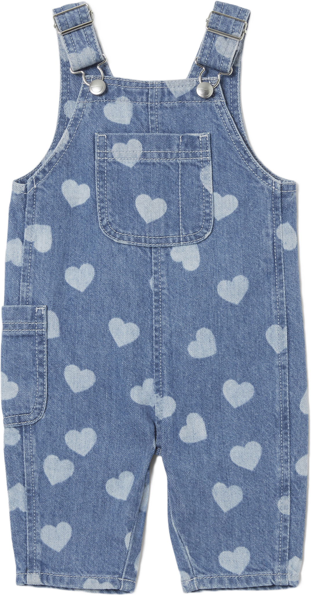 Hängselbyxor i denim BLAIR, från RIKIKI, i färgen Aop.