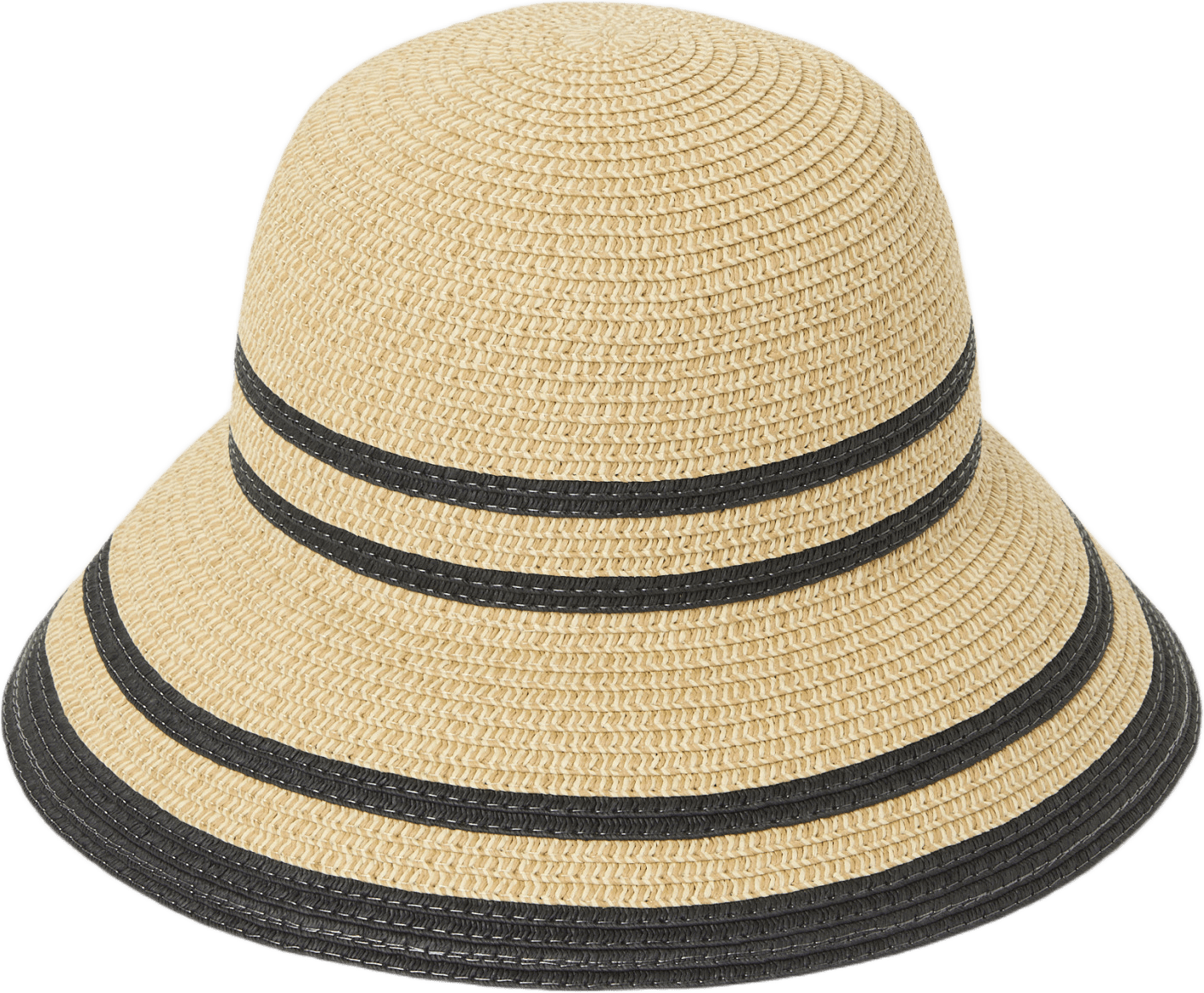 Tvåtonad stråhatt ALICE, från Å WOMAN, i färgen Black Stripe.