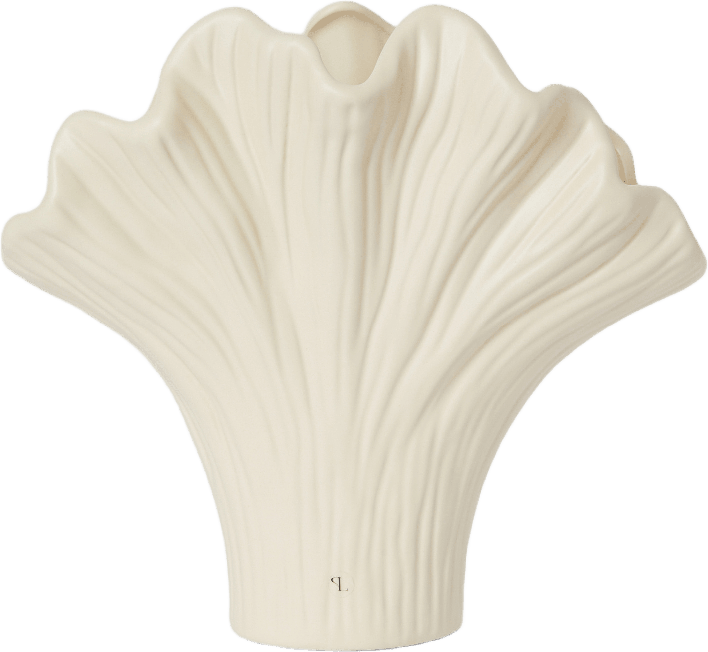 Vas SHELL 24 cm, från PORTOLINO LIVING, i färgen Offwhite.