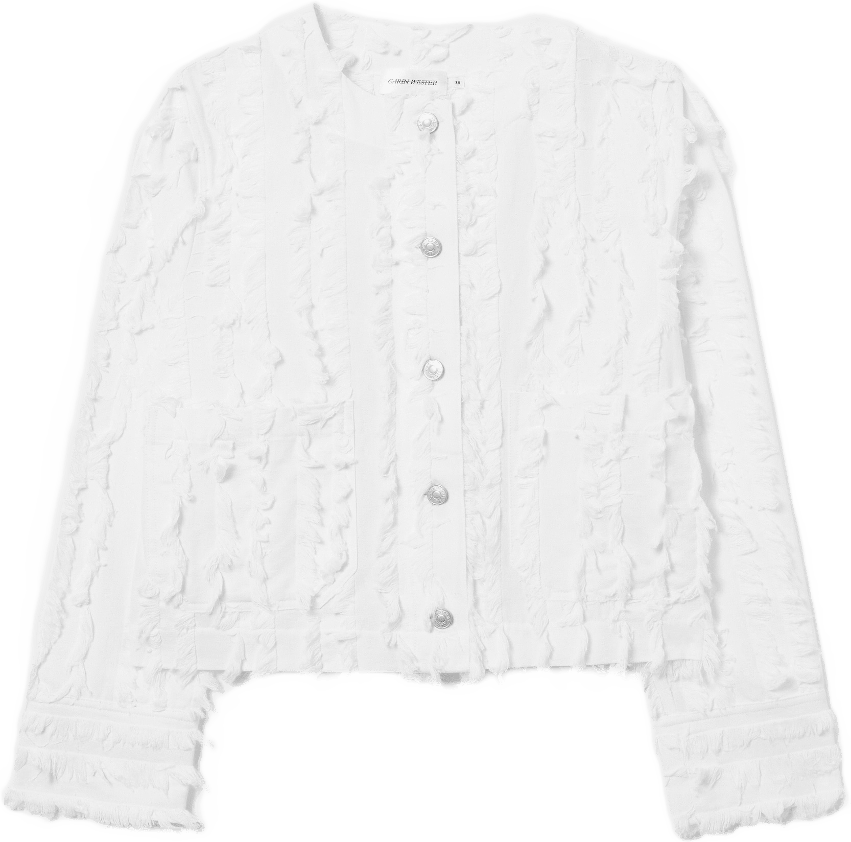 Indoor-jacka med fransar SAJA, från Carin Wester, i färgen White.