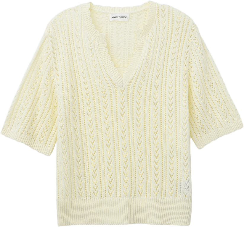 Pointellestickad jumper EMI, från Carin Wester, i färgen Cream.