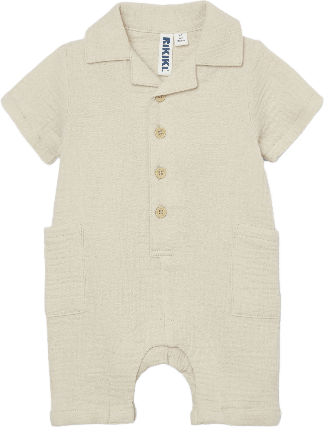 Onsie i krinklad bomull SIM, från RIKIKI, i färgen Offwhite.