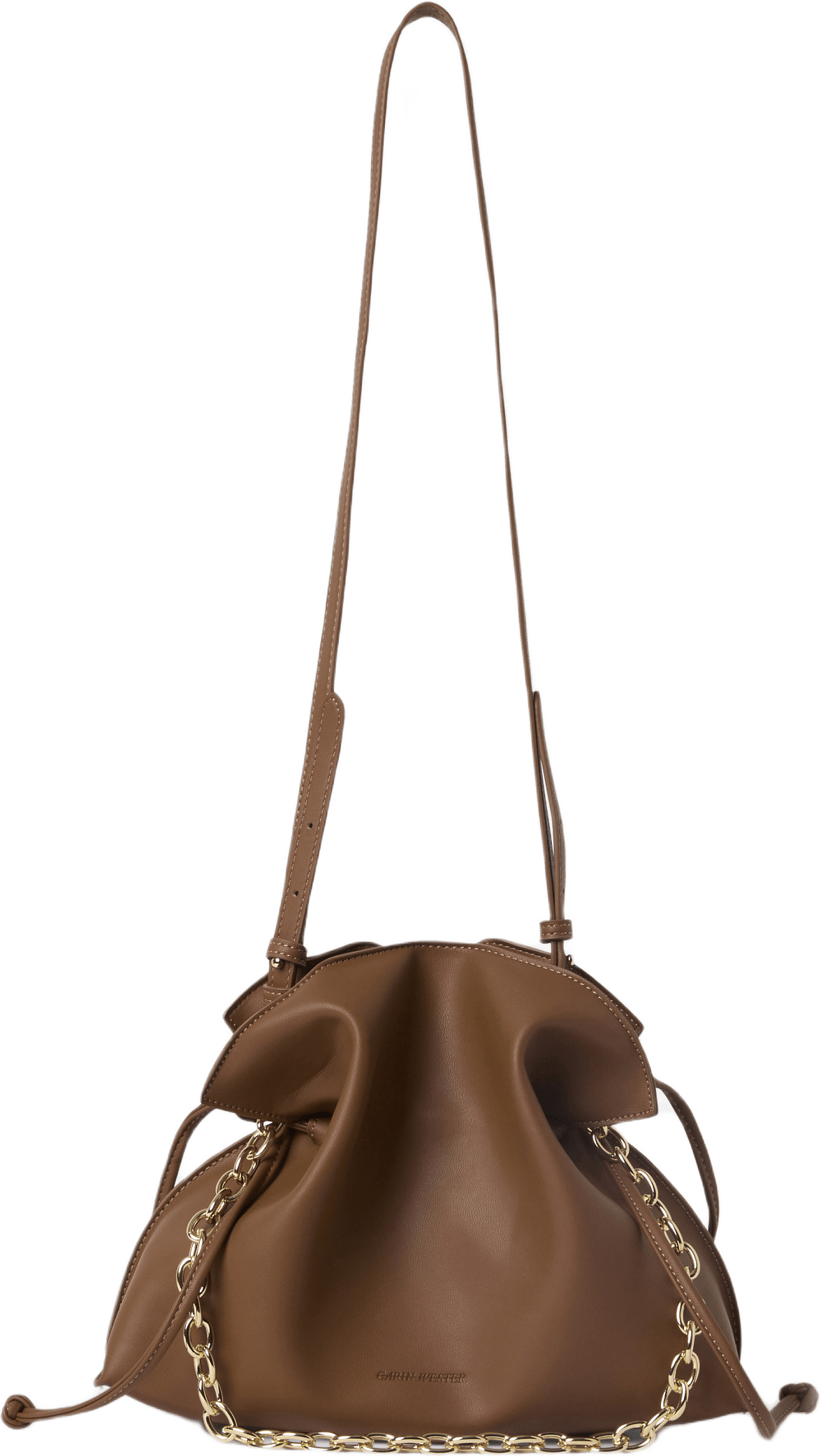 Axelväska med dragsko STELLA, från Carin Wester, i färgen Cognac.