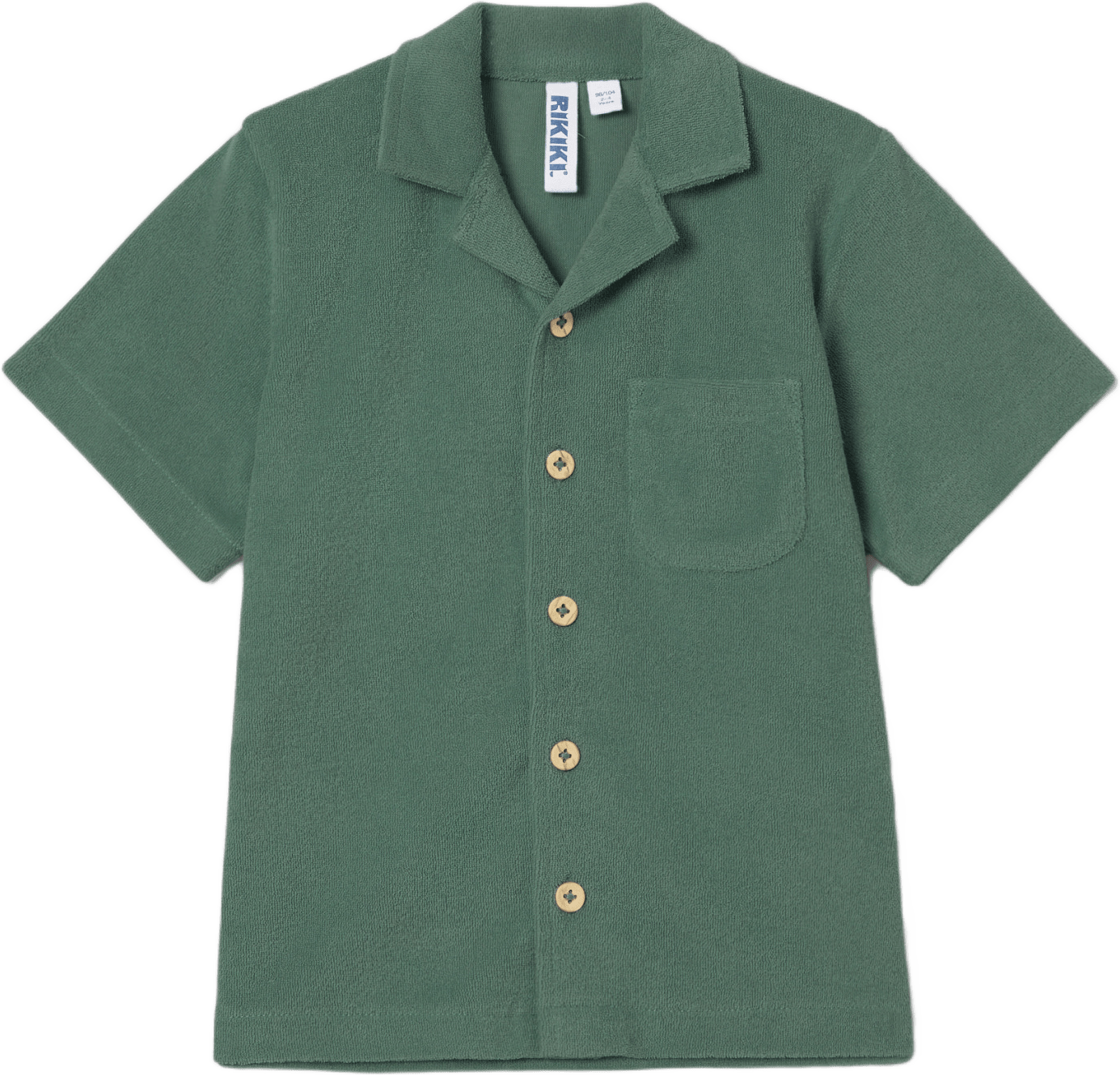 Kortärmad skjorta i frotté MALLIS, från RIKIKI, i färgen Dark Green.