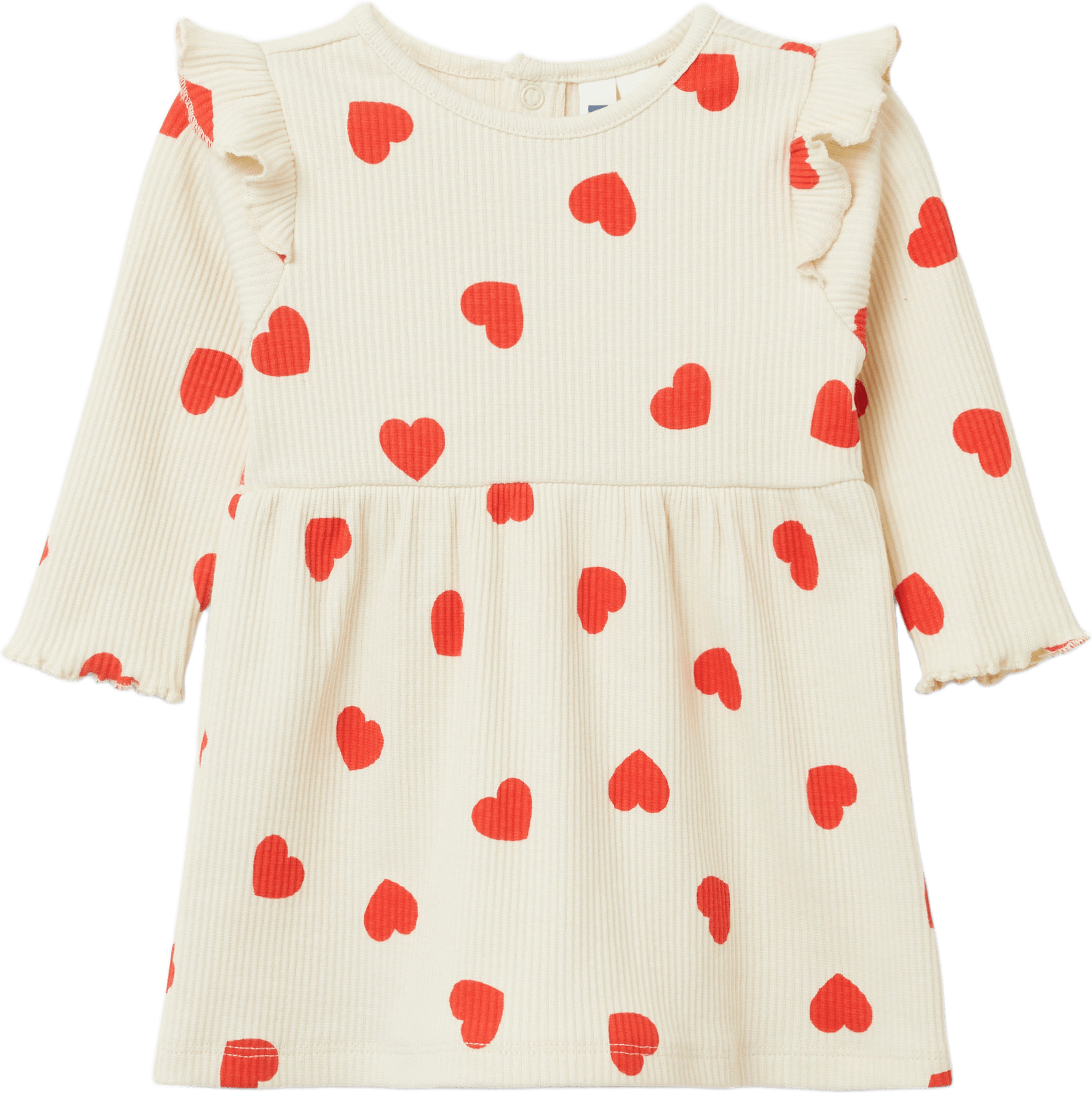 Ribbad klänning MALVA, från RIKIKI, i färgen Red Heart.