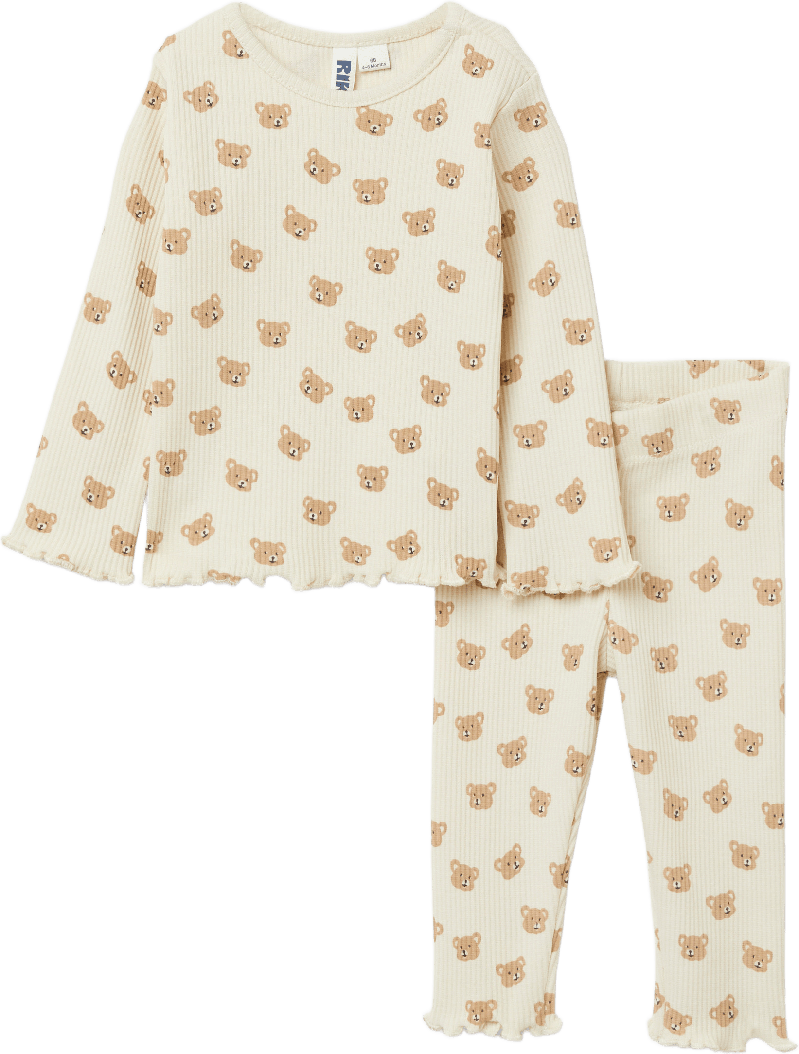 Ribbat set AMI, från RIKIKI, i färgen Bearprint Aop.