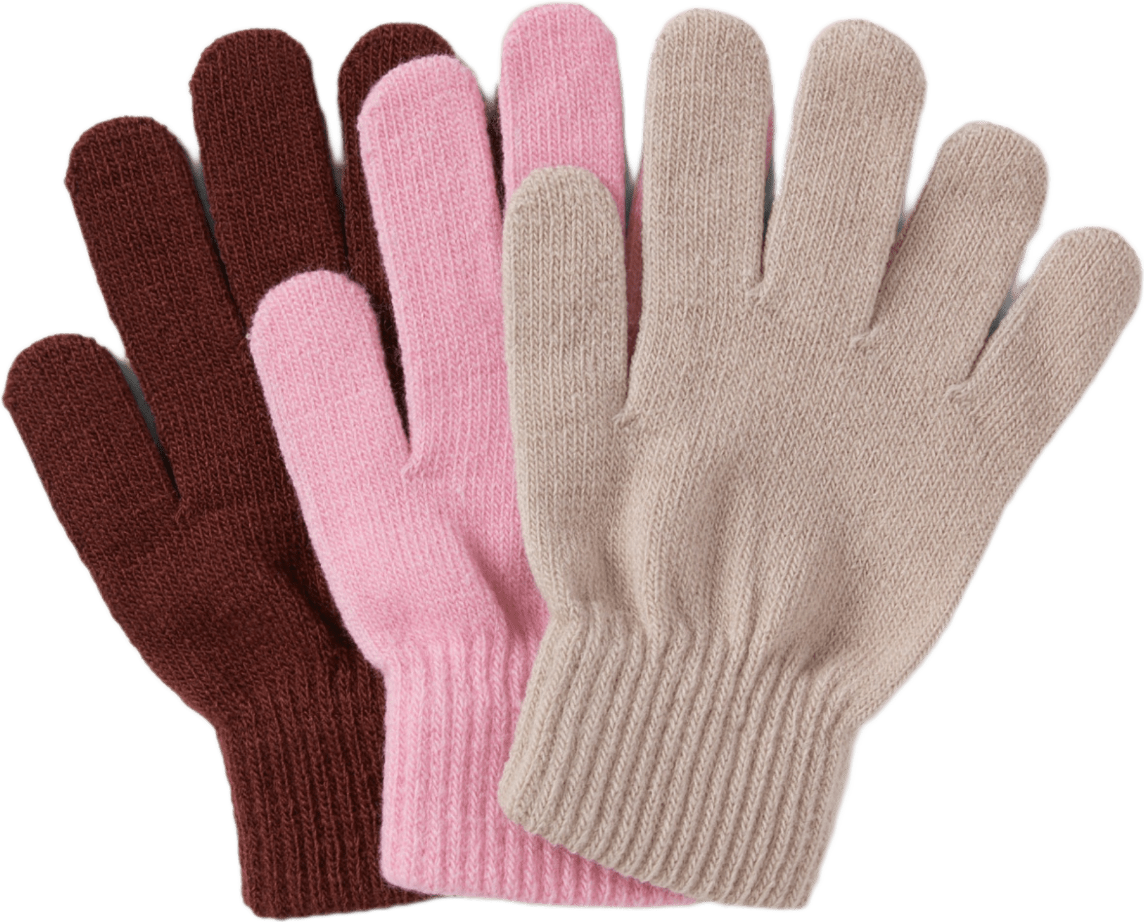 Fingervantar LENNON, 3-pack, från RIKIKI, i färgen Pink.