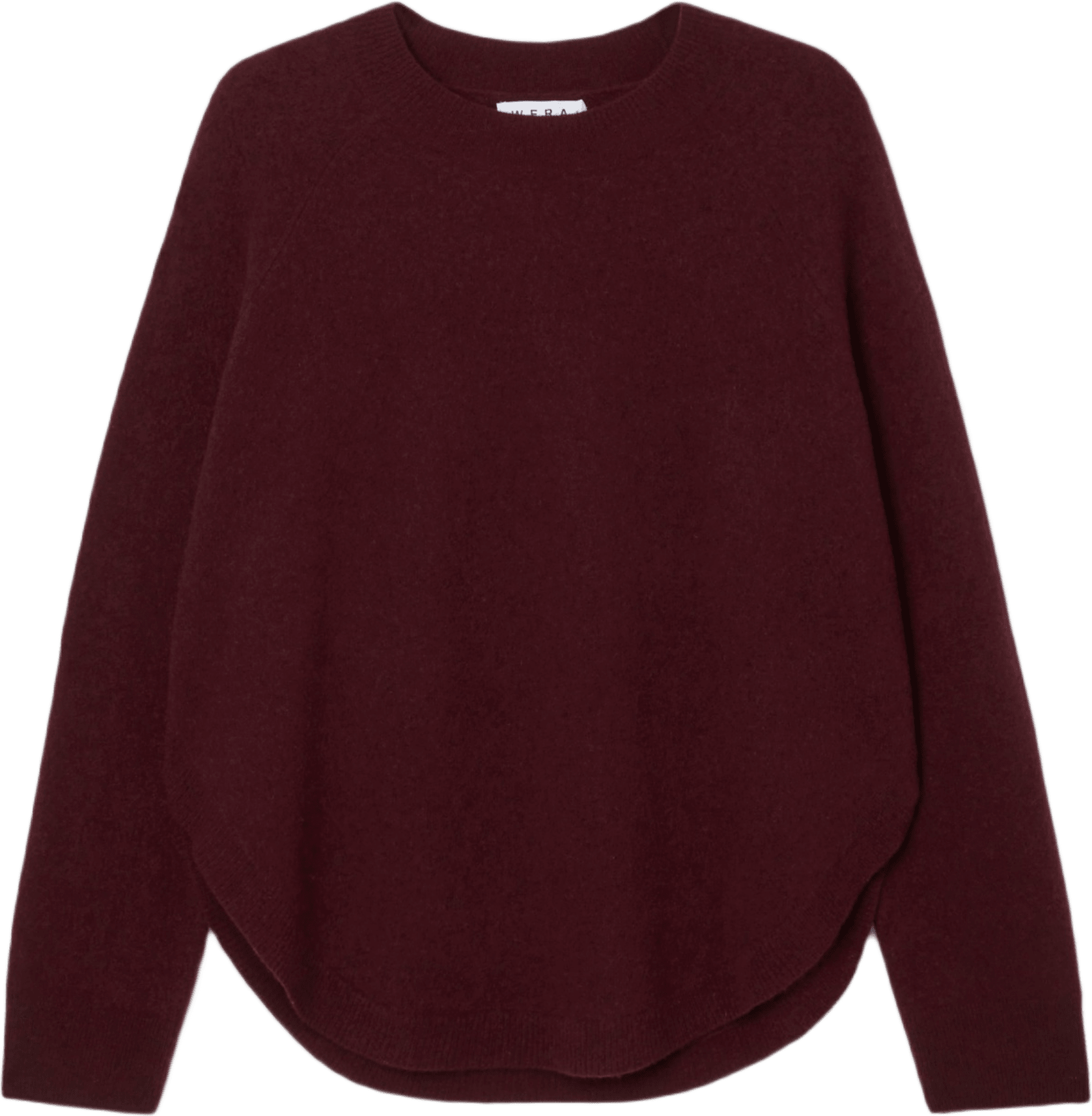 Stickad ulljumper DAISY, från Wera, i färgen Wine.