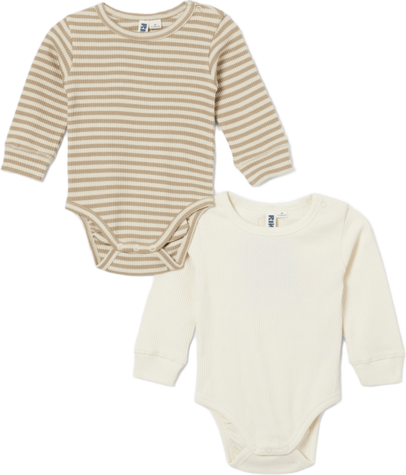 Body RIRI, 2-pack, från RIKIKI, i färgen Beige Stripe.