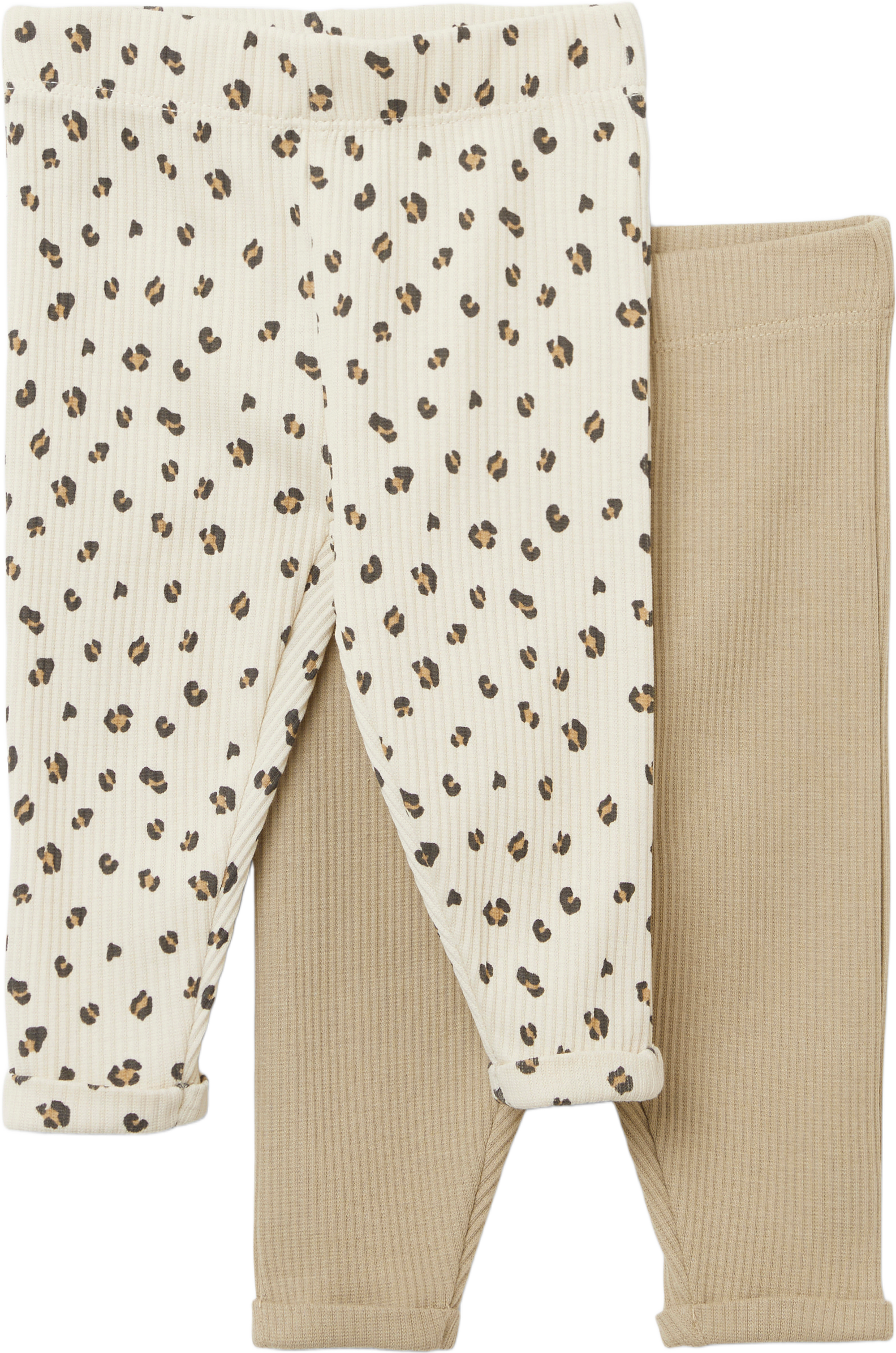 Ribbade leggings DIDI, 2-pack, från RIKIKI, i färgen Aop Leo.