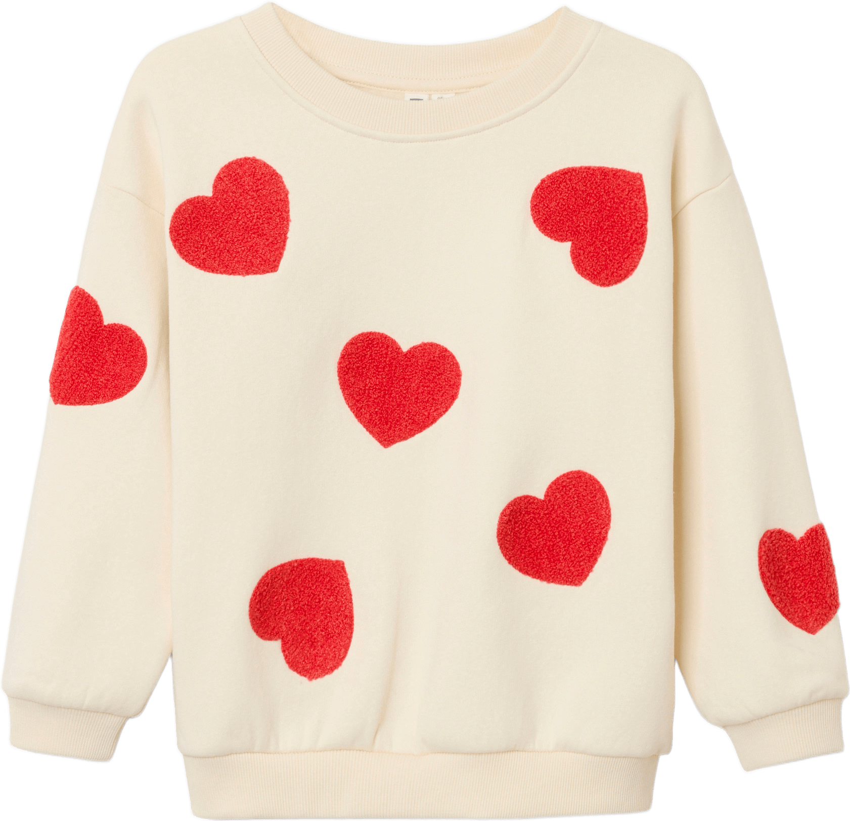 Collegetröja med frottémotiv FAITH, från RIKIKI, i färgen White.