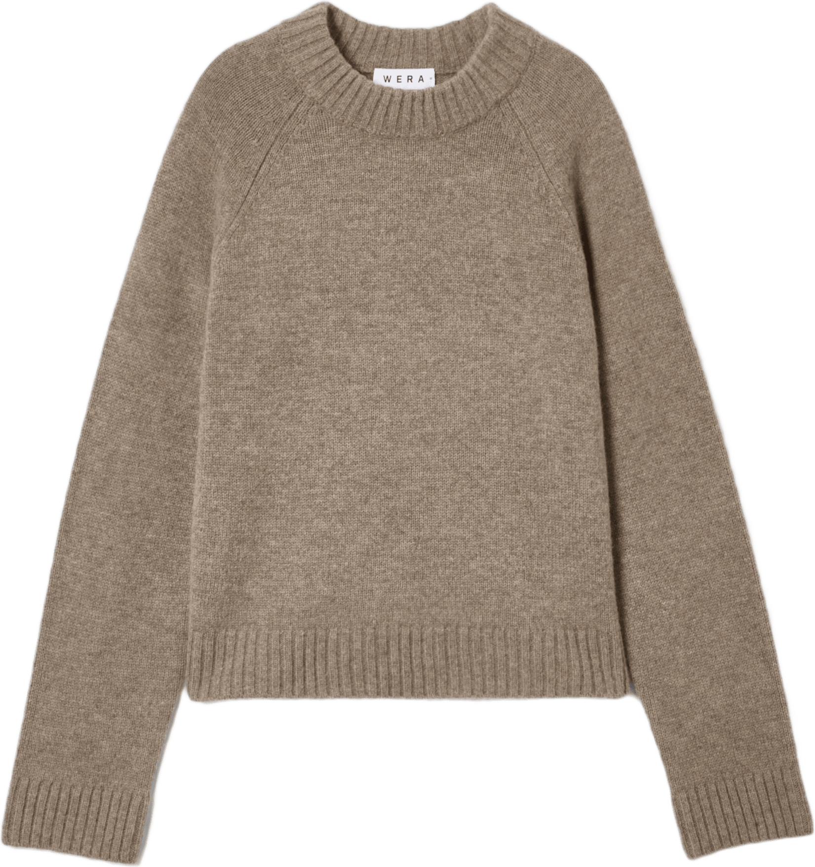 Stickad ulljumper AUTUMN, från Wera, i färgen Mole melange.