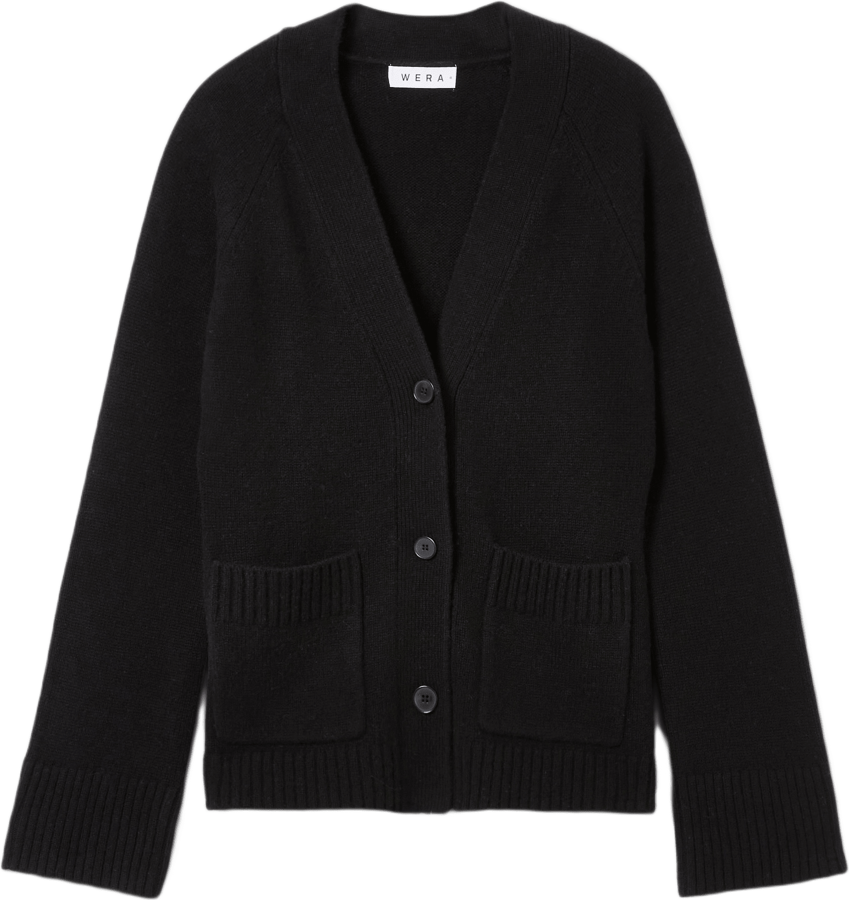 Cardigan i ull WARD, från Wera, i färgen Black.