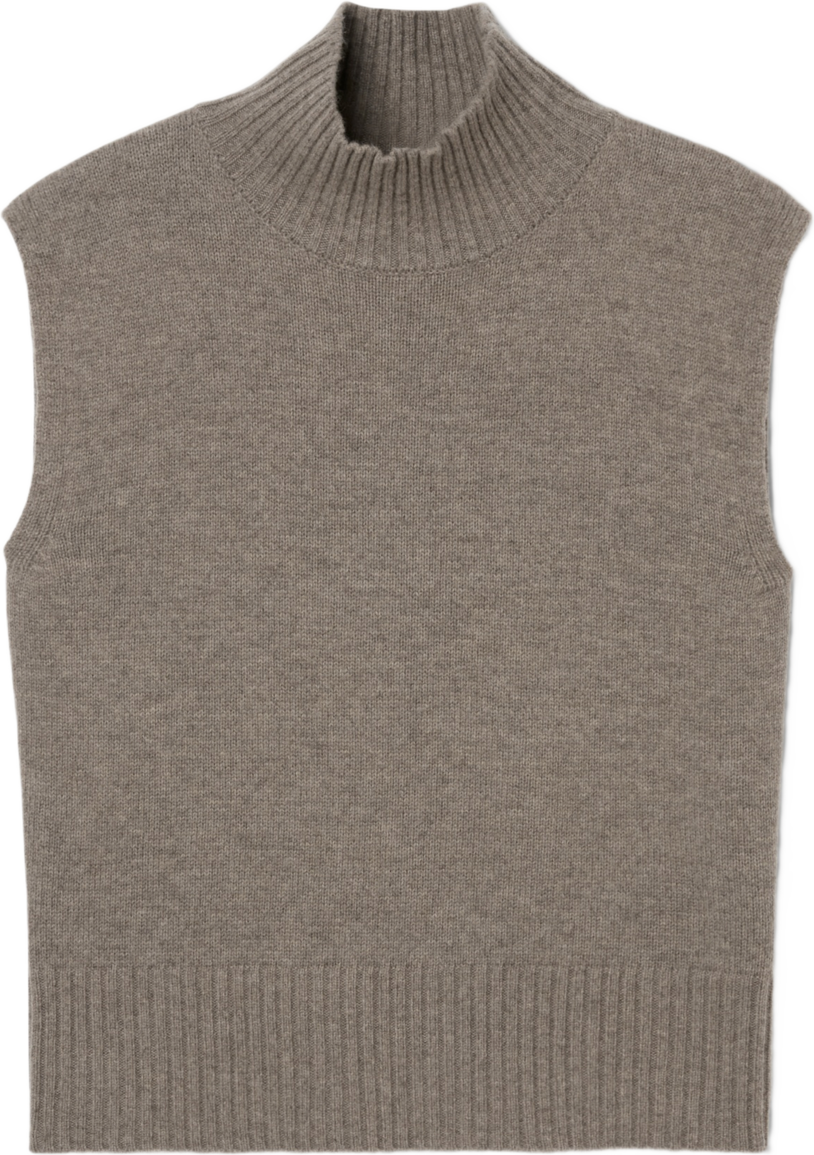 Stickad väst med krage SCOTT, från Wera, i färgen Mole melange.