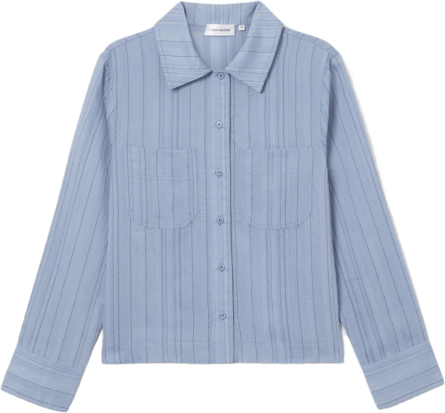 Skjortblus ATENA, från Carin Wester, i färgen Light Blue Stripe.