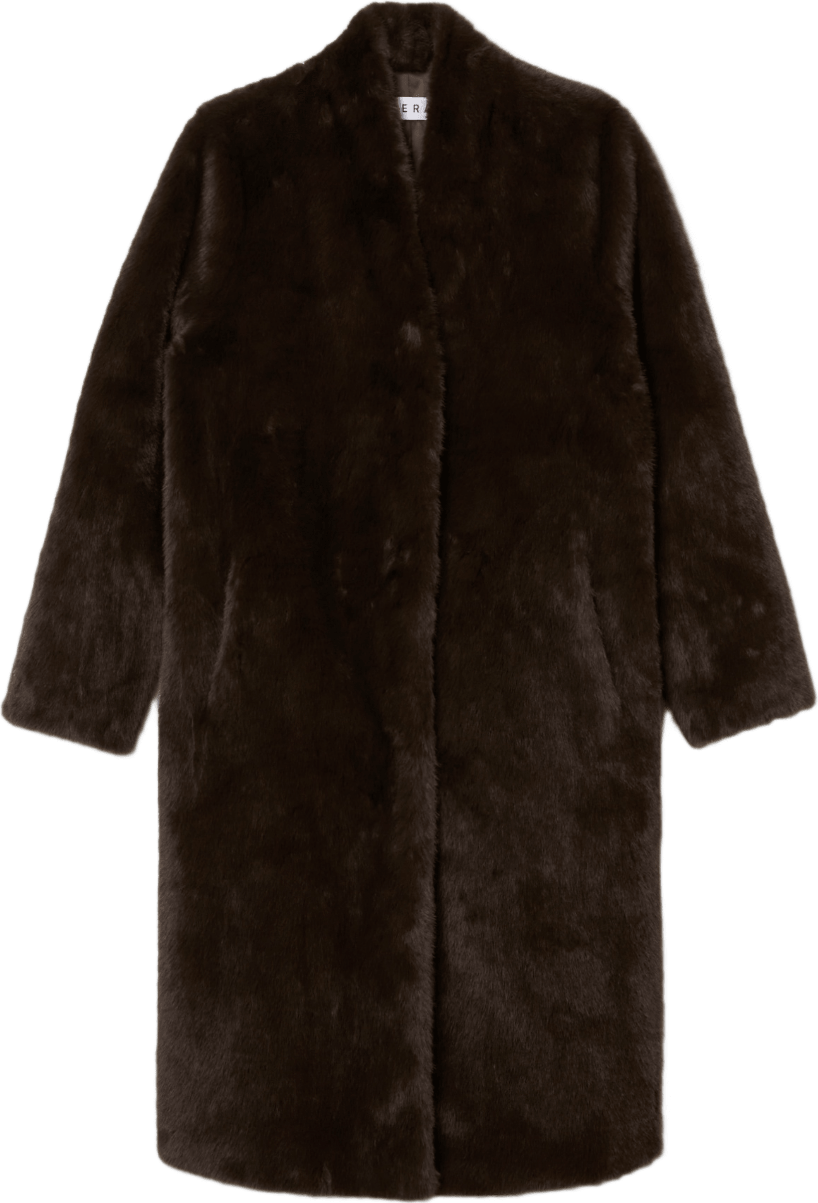 Kappa i fuskpäls BLANCA, från Wera, i färgen Brown.